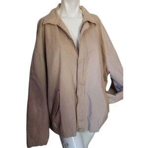 Vintage  Jantzen Sport Women's Beige Bomber Jacket Sz XL with Zipper & Buttons